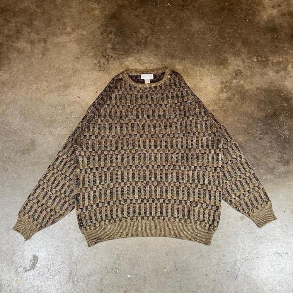 Vintage 90s brown knit sweater Men's Size XL